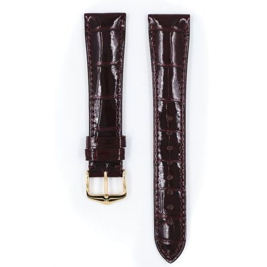 ŘEMÍNEK HIRSCH LONDON 1 ALLIGATOR - VÍNOVÝ, LESK - REMIENKY - OSTATNÉ