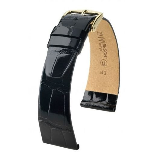 ŘEMÍNEK HIRSCH PRESTIGE 1 ALLIGATOR - ČERNÝ, LESK - REMIENKY - OSTATNÉ