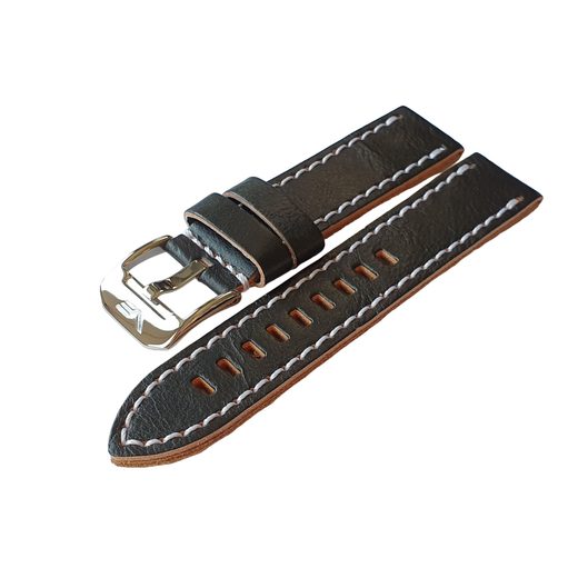 KOŽENÝ REMIENOK VOSTOK EUROPE PRE ALMAZ NH35A-320A258 - BIELE PREŠÍVANIE / LESKLÁ PRACKA - REMIENKY - OSTATNÉ