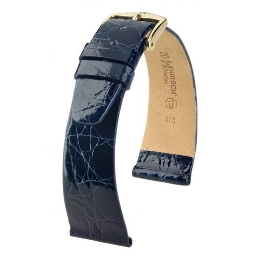 ŘEMÍNEK HIRSCH PRESTIGE 1 CROCODILE - MODRÝ, LESK - REMIENKY - OSTATNÉ