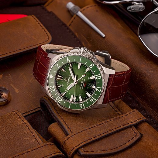 FORMEX REEF GMT AUTOMATIC CHRONOMETER GREEN DIAL WITH RED GMT - REEF - ZNAČKY