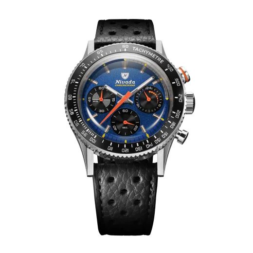 NIVADA GRENCHEN CHRONOKING MECAQUARTZ RACING BLUE - INTER. BEZEL - CHRONOMASTER - ZNAČKY