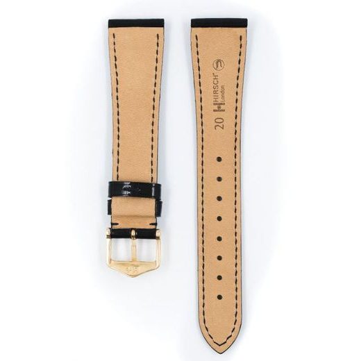 ŘEMÍNEK HIRSCH LONDON 1 ALLIGATOR - ČERNÝ, LESK - REMIENKY - OSTATNÉ