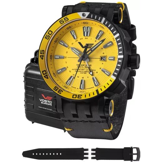 VOSTOK EUROPE ENERGIA ROCKET AUTOMATIC GMT NH34-575C719 – ČIERNY GUMOVÝ REMIENOK - ENERGIA ROCKET - ZNAČKY