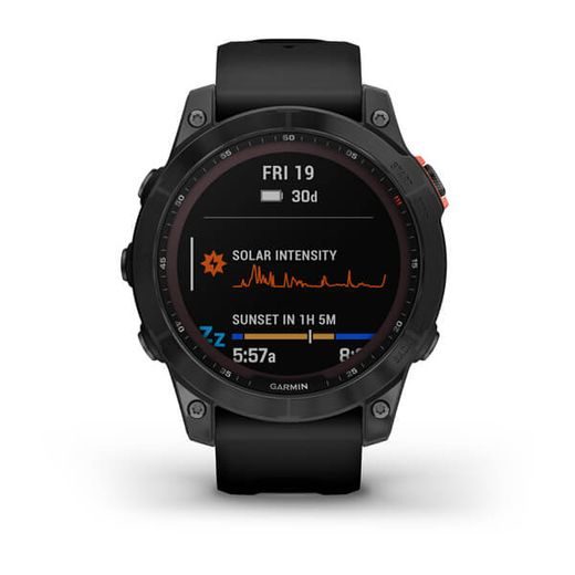 GARMIN FENIX 7 SOLAR GRAY/ BLACK SILICONE BAND - 010-02540-11 - FENIX 7 - ZNAČKY