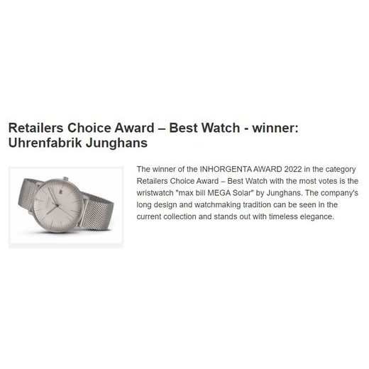 JUNGHANS MAX BILL MEGA SOLAR SAPPHIRE 59/2022.46 - MAX BILL MEGA - ZNAČKY