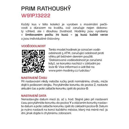 PRIM RATHOUSKÝ BARELL - B W91P.13222.B - AUTOMATIC - ZNAČKY