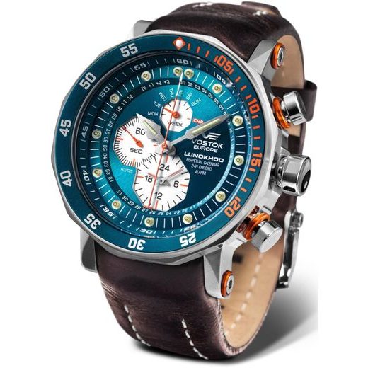 VOSTOK EUROPE LUNOCHOD-2 MULTIFUNCIONAL LINE YM86-620A636 – MODRÝ GUMOVÝ REMIENOK - LUNOCHOD-2 - ZNAČKY