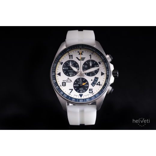 VOSTOK EUROPE SPACE RACE CHRONO LINE 6S30-325A743 – BIELY GUMOVÝ REMIENOK (S LUMINISCENČNÝM EFEKTOM) - SPACE RACE - ZNAČKY