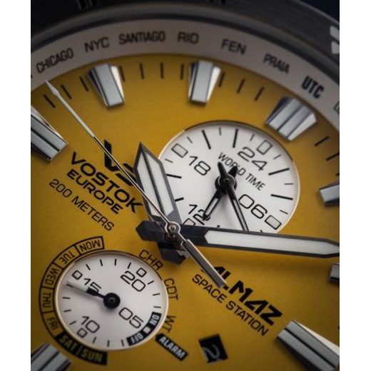 VOSTOK EUROPE ALMAZ MULTIFUNCIONAL LINE YM8J-320A655 - ALMAZ SPACE STATION - ZNAČKY