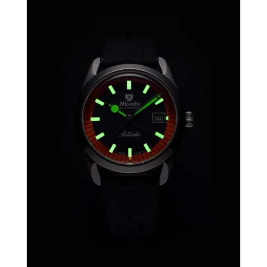 NIVADA GRENCHEN SUPER ANTARCTIC BLACK & ORANGE - 38 MM NO DATE - ANTARCTIC - ZNAČKY
