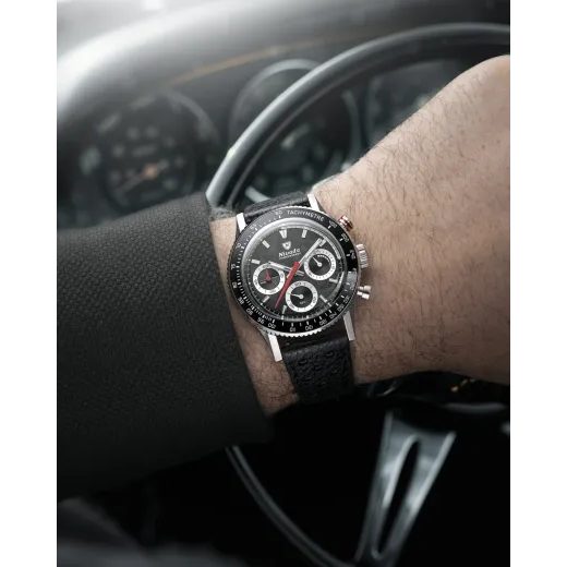 NIVADA GRENCHEN CHRONOKING MECAQUARTZ RACING BLACK - INTER. BEZEL - CHRONOMASTER - ZNAČKY