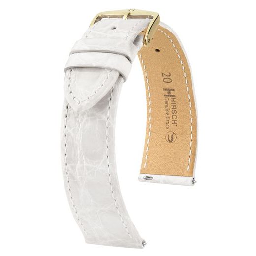 ŘEMÍNEK HIRSCH GENUINE CROCO - BÍLÝ, LESK - REMIENKY - OSTATNÉ