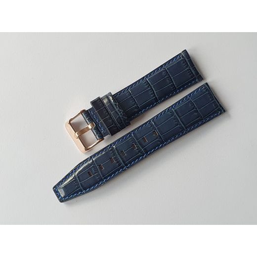 VOSTOK EUROPE KOŽENÝ REMIENOK CROCO PRE GAZ 14 LIMOUSINE 6S21-565B596 - 23 MM/MODRÁ/ZLATÁ PRACKA - REMIENKY - OSTATNÉ