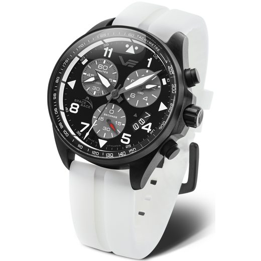 VOSTOK EUROPE SPACE RACE CHRONO LINE 6S30-325C744 – BIELY GUMOVÝ REMIENOK (S LUMINISCENČNÝM EFEKTOM) - SPACE RACE - ZNAČKY