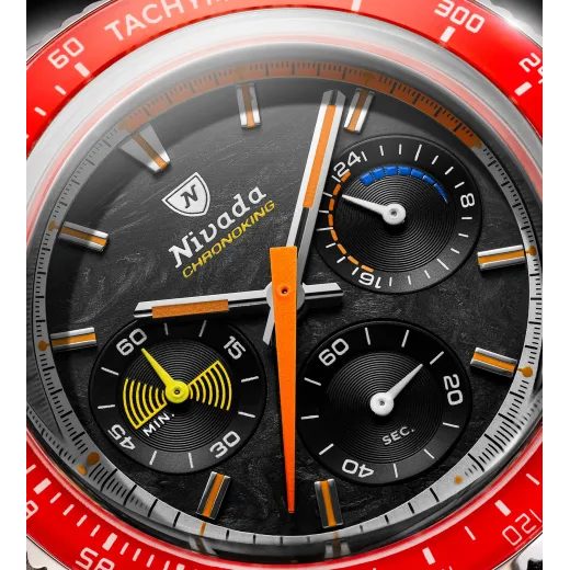 NIVADA GRENCHEN CHRONOKING MECAQUARTZ RACING CARBON - INTER. BEZEL - CHRONOMASTER - ZNAČKY