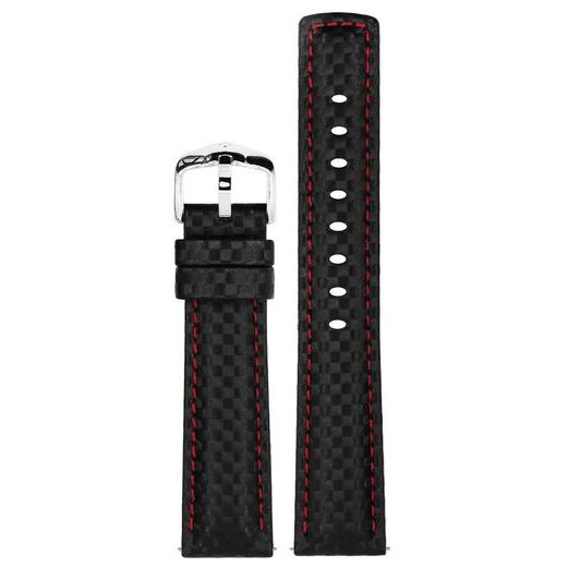 ŘEMÍNEK HIRSCH CARBON - ČERNÝ, ČERVENÉ PROŠITÍ - REMIENKY - OSTATNÉ