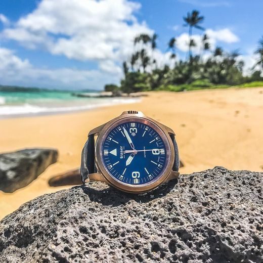 TRASER P67 OFFICER PRO AUTOMATIC BRONZE BLUE KOŽA - HERITAGE - ZNAČKY