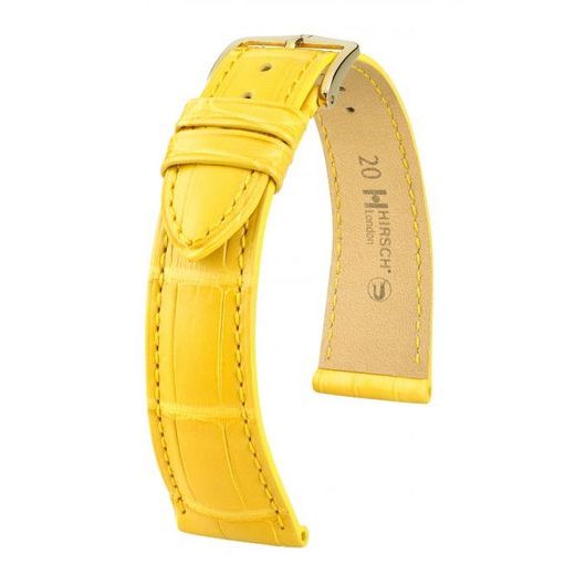 ŘEMÍNEK HIRSCH LONDON 1 ALLIGATOR - ŽLUTÝ, MAT - REMIENKY - OSTATNÉ