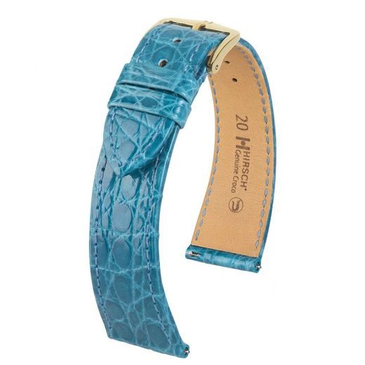 ŘEMÍNEK HIRSCH GENUINE CROCO 1 - TYRKYSOVÝ, LESK - REMIENKY - OSTATNÉ