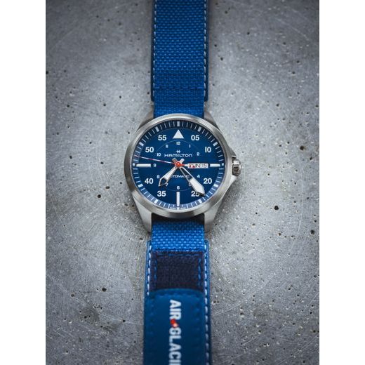 HAMILTON KHAKI AVIATION PILOT DAY DATE AUTO - AIR GLACIERS EDITION H64655941 - KHAKI AVIATION - ZNAČKY