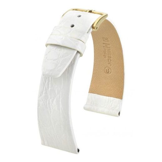 ŘEMÍNEK HIRSCH PRESTIGE 1 CROCODILE - BÍLÝ, LESK - REMIENKY - OSTATNÉ