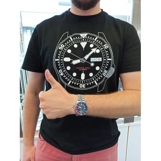 TRIČKO S MOTÍVOM HODINIEK SKX HELVETI - ČIERNE - FANSHOP - OSTATNÉ