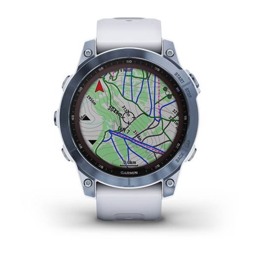 GARMIN FENIX 7 PRO SAPPHIRE SOLAR TITAN BLUE/ WHITE SILICONE BAND - 010-02540-25 - FENIX 7 - ZNAČKY