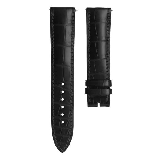 KOŽENÝ ŘEMÍNEK BIATEC | ČERNÝ Z PRAVÉHO ALIGÁTORA - 20 MM - REMIENKY - OSTATNÉ