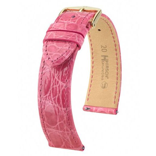 ŘEMÍNEK HIRSCH GENUINE CROCO - TMAVĚ RŮŽOVÝ, LESK - REMIENKY - OSTATNÉ