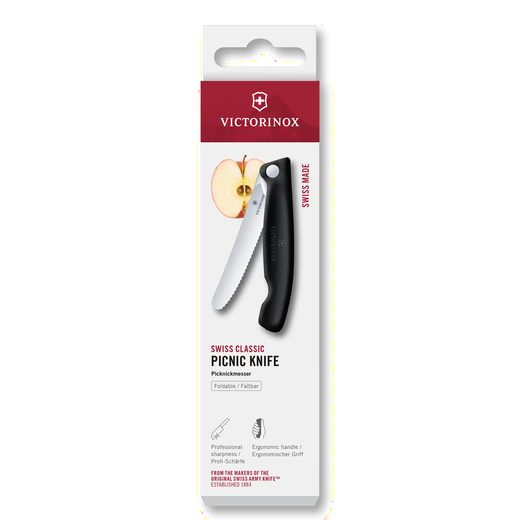 PIKNIKOVÝ NÔŽ VICTORINOX SWISS CLASSIC WAVY 11 CM ČIERNY 6.7833.F - VRECKOVÉ NOŽE - OSTATNÉ