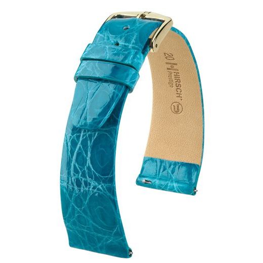 ŘEMÍNEK HIRSCH PRESTIGE CROCODILE - TYRKYSOVÝ - REMIENKY - OSTATNÉ