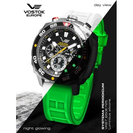 VOSTOK EUROPE SYSTEMA PERIODICUM SULPHUR VK67-650E725 - SYSTEMA PERIODICUM - ZNAČKY