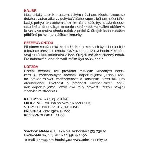 PRIM RATHOUSKÝ BARELL - B W91P.13222.B - AUTOMATIC - ZNAČKY