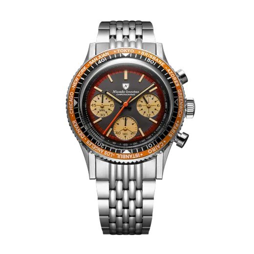 NIVADA GRENCHEN CHRONOKING RACING BLACK AMBER – INTER. BEZEL - CHRONOMASTER - ZNAČKY