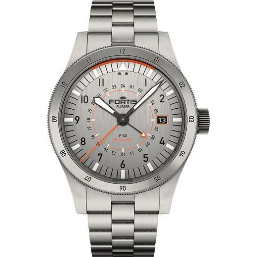 FORTIS FLIEGER F-43 TRIPLE-GMT TITANIUM ORANGE COSC F4260002 - FLIEGER - ZNAČKY