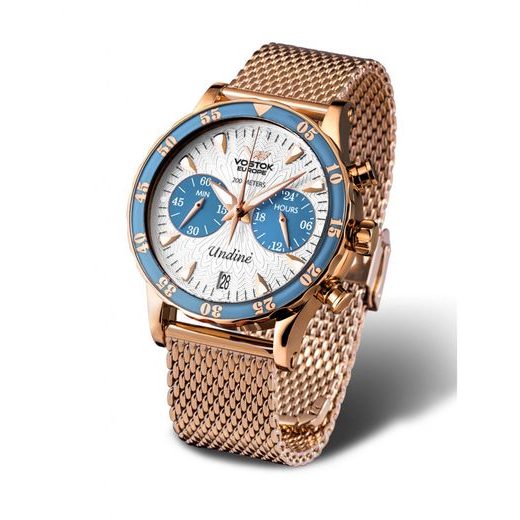 MILANESE VOSTOK EUROPE POVRCHOVÁ ÚPRAVA RUŽOVÉ ZLATO PVD PRE UNDINE VK64-515B528 - REMIENKY - OSTATNÉ