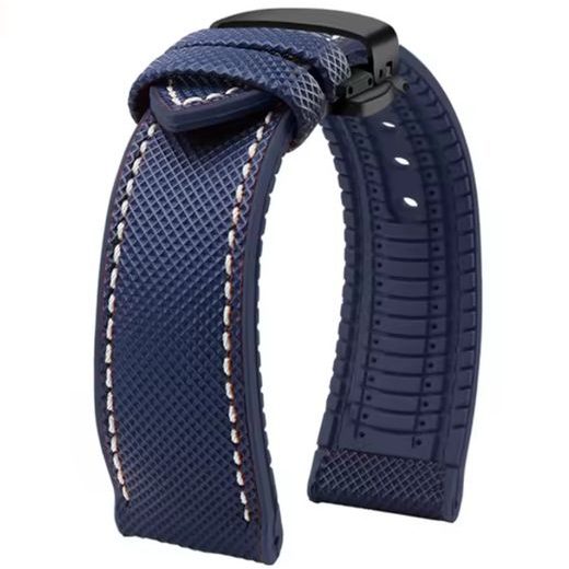 GUMENÝ REMIENOK S ČIERNOU MOTÝĽOVOU PRACKOU - MODRÝ - REMIENKY - OSTATNÉ