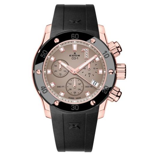 EDOX CO-1 CHRONOLADY QUARTZ CHRONOGRAPH 10255-37RCABRDR - HODINKY