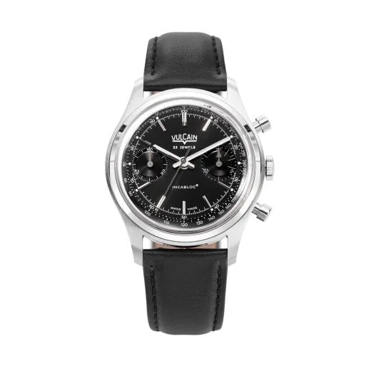 VULCAIN CHRONOGRAPH 70'S - ČIERNA / STRIEBORNÁ - CHRONOGRAPH 1970'S - ZNAČKY