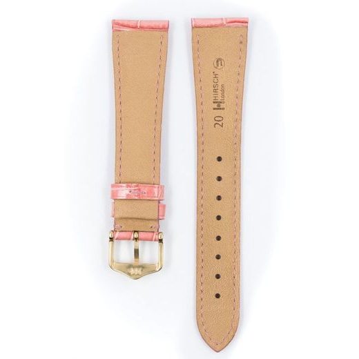 ŘEMÍNEK HIRSCH LONDON 1 ALLIGATOR - RŮŽOVÝ, LESK - REMIENKY - OSTATNÉ