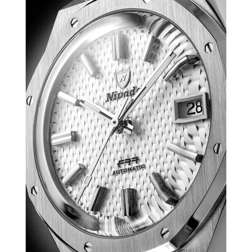 NIVADA GRENCHEN F77 SST WHITE MK2 DATE - 38 MM - F77 - ZNAČKY