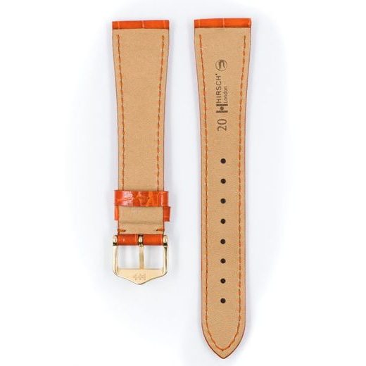 ŘEMÍNEK HIRSCH LONDON 1 ALLIGATOR - ORANŽOVÝ, LESK - REMIENKY - OSTATNÉ