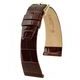Řemínek Hirsch Prestige Alligator - tmavě hnědý, lesk