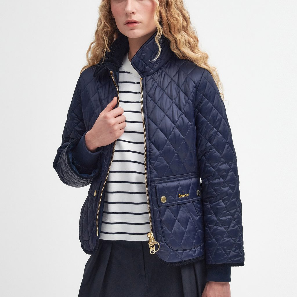 Gentleman Store Barbour Beadnell Fitted Quilted Jacket Navy Barbour Jacken Mantel und Westen Fur Frauen Kleidung
