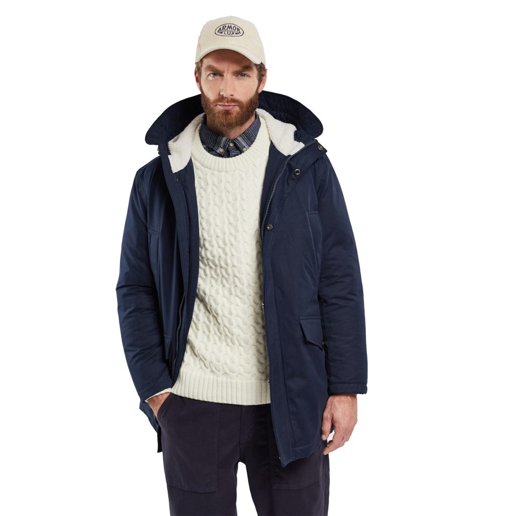 Armor Lux Parka Audierne - Ciré Imperméable Femme - Style Marin Avec Capuche Amovible - 100% Polyester