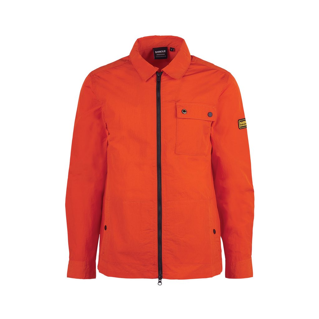 Gentleman Store Barbour International Inlet Overshirt Spicy Orange Barbour International Overshirts Jacken und Mantel Kleidung