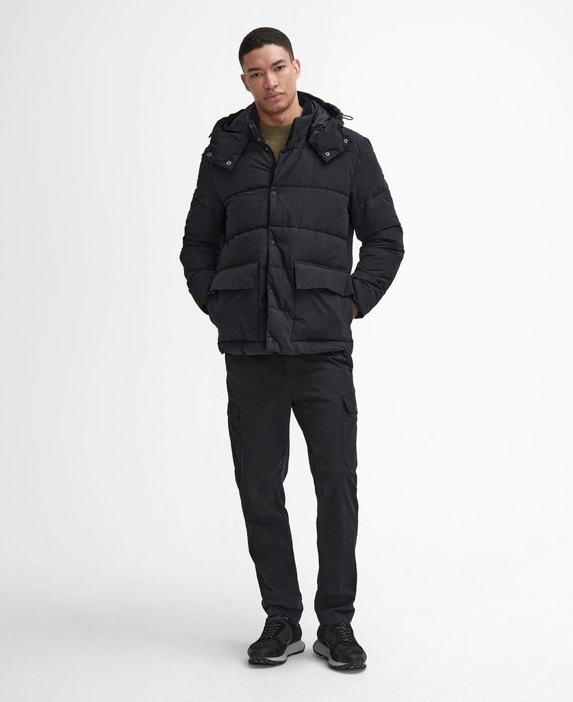 Black barbour puffer jacket new arrivals
