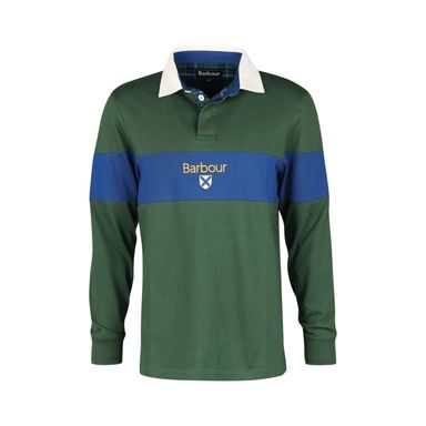 Langarm Poloshirt aus Baumwolle Barbour Churchill Rugby Top - Sycamore