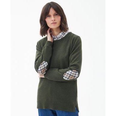 Barbour Pendle Knitted Jumper — Warm Olive